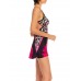 MORPHEW COLLECTION Black & Pink Silk Twill Leopard Flower Printed Dress Made From Vintage Scarf